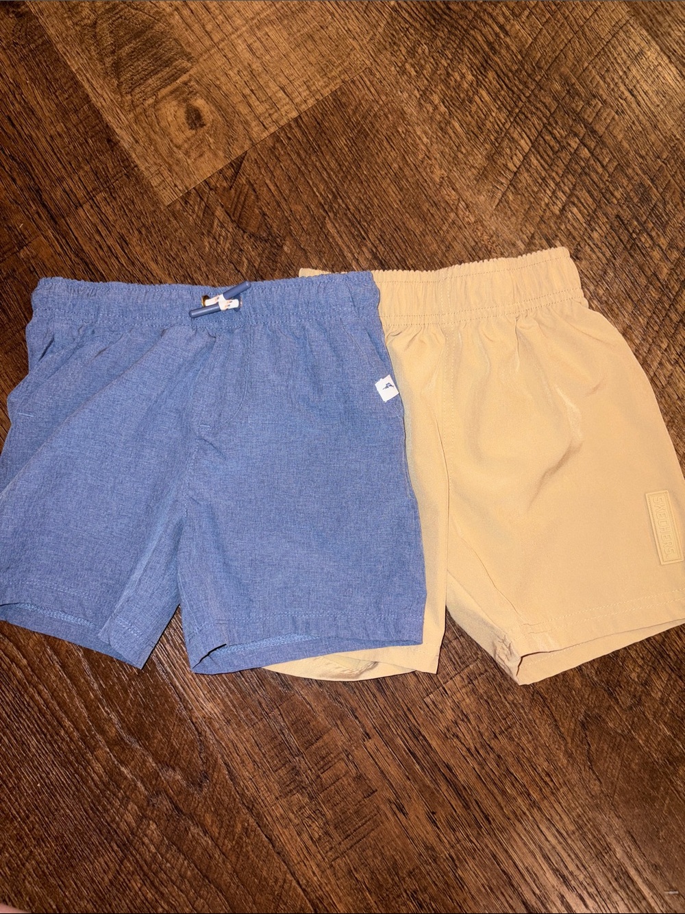 Set of two boys shorts, size 4T, blue and khaki